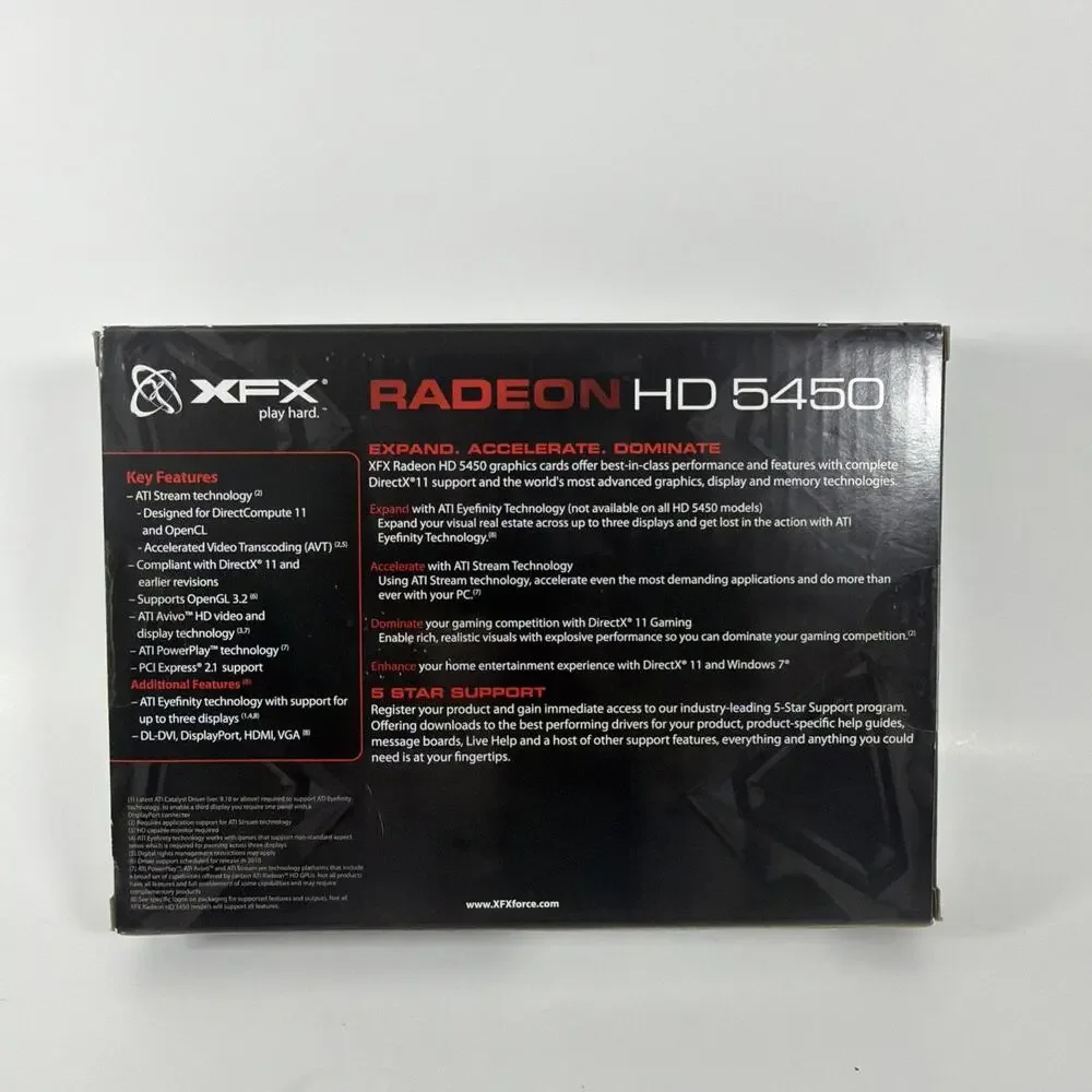 XFX ATI Radeon HD 5450 (HD-545X-ZQH2) 1GB / 1GB (max) DDR3 SDRAM PCI Express 2.1